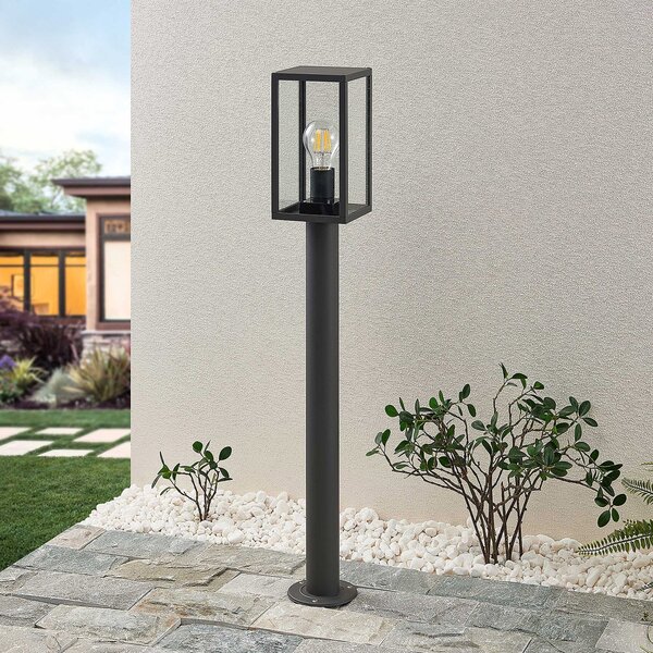 Lindby Filimon φως διαδρομής, 80 cm, ανθρακί, IP44, E27, ρυθμιζόμενος, Μαύρο, Αλουμίνιο, σύγχρονο