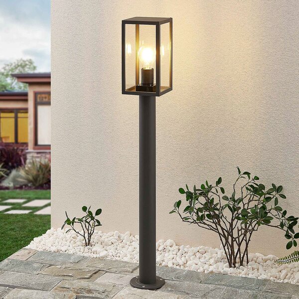 Lindby Filimon φως διαδρομής, 80 cm, ανθρακί, IP44, E27, ρυθμιζόμενος, Μαύρο, Αλουμίνιο, σύγχρονο