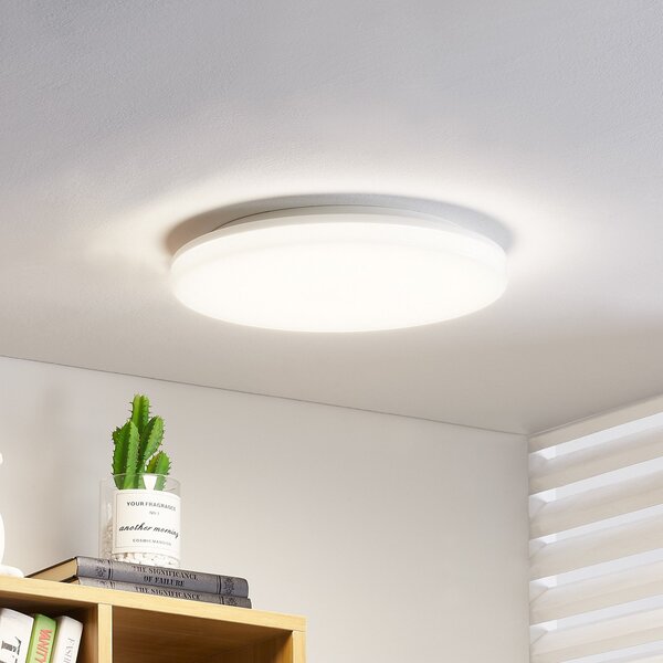 PRIOS Φωτιστικό οροφής Prios Artin LED, αισθητήρας, στρογγυλό, 33 cm, Λευκό, Μπάνιο, Πλαστικό, σύγχρονο