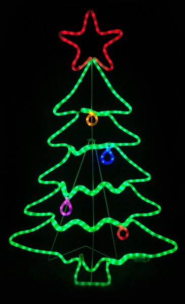 CHRISTMAS TREE 288 LED 8m ΜΟΝΟΚ.ΦΩΤ, ΠΟΛΥΧΡ. FLASH, IP65, 70X114CM, 1.5m ΚΑΛ