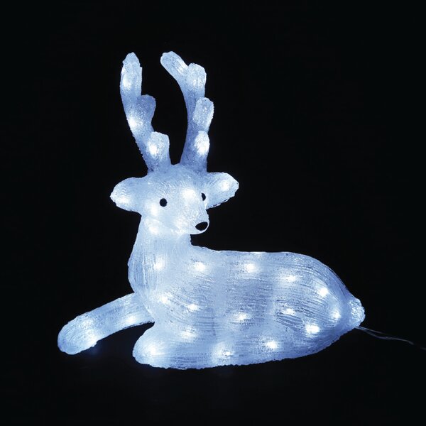 ACRYLIC SITTING REINDEER 55 LED ΛΕΥΚΑ IP44 36*16,5*37cm 30cm ΚΑΛ