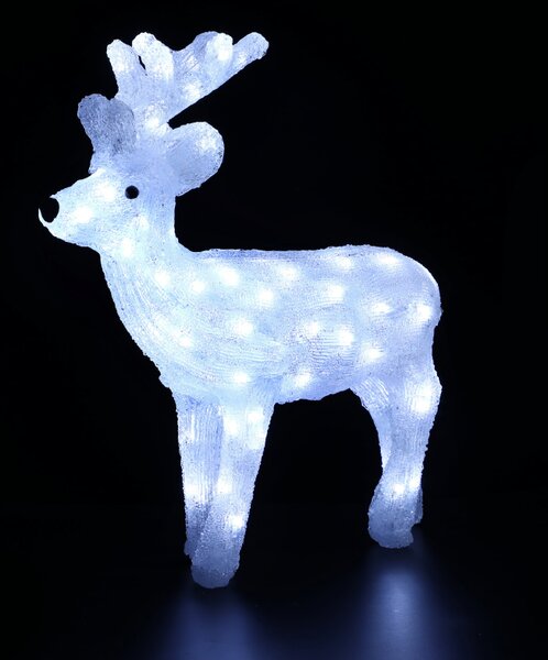 ACRYLIC STANDING REINDEER 80 LED ΛΕΥΚΑ IP44 45*13,5*49cm 30cm ΚΑΛ