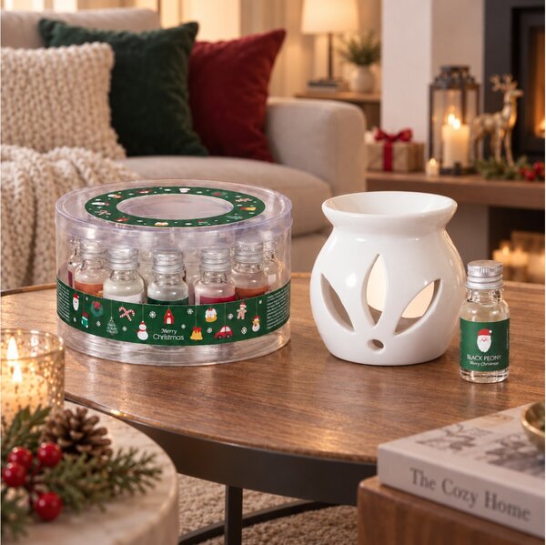 Σετ Αρωματιστής Αιθέριων Ελαίων Oil Burner με 12 αρώματα - 13 τεμάχια