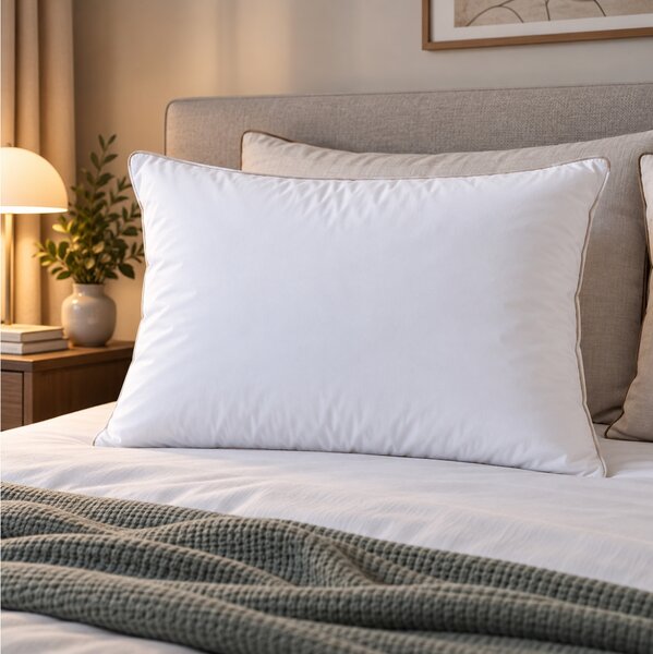 Μαξιλάρι Ύπνου NiceFeelings από 100% Cotton Percale TC233, με γέμιση Mix Feather & Microfiber και διαστάσεις 50x70cm