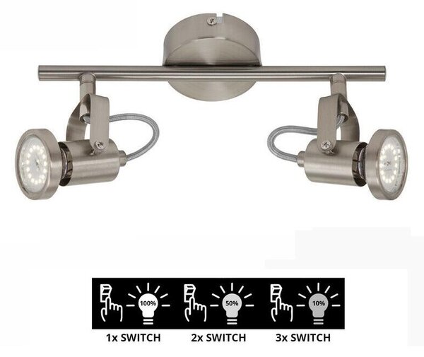 Briloner 2712-022 - Φως σποτ Dimmer LED SEMPLICE 2xGU10/5W/230V