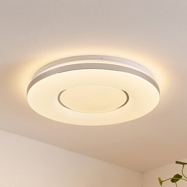 Lindby LED φωτιστικό οροφής Robini, Ø 48 cm, CCT, dimmable, ρυθμιζόμενος, Μεταλλικό, Σαλόνι / τραπεζαρία, Μέταλλο, σύγχρονο