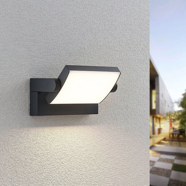 Lindby LED φωτιστικό τοίχου Sherin, σετ 2 τεμαχίων, περιστρεφόμενο, Μαύρο, Αλουμίνιο, σύγχρονο