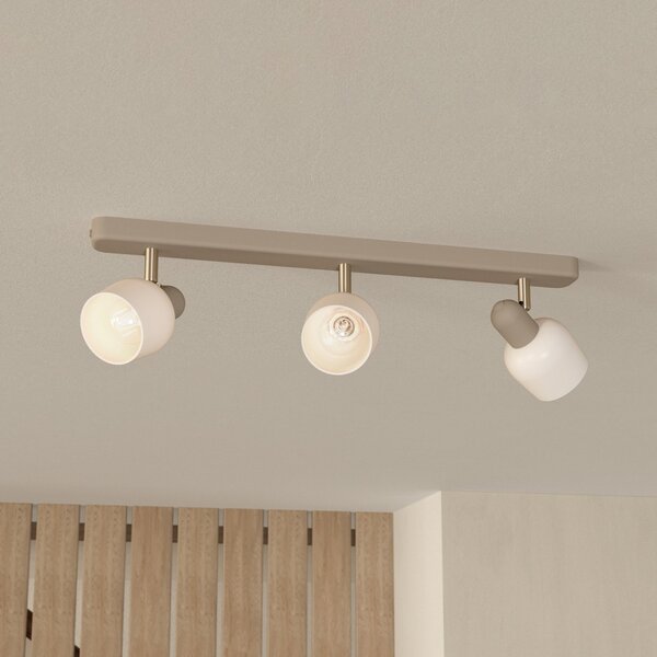 EGLO Προβολέας οροφής Corato, sand/nickel/opal, 3-φωτός., ρυθμιζόμενος, Μπεζ, Σαλόνι / τραπεζαρία, Μέταλλο, σύγχρονο