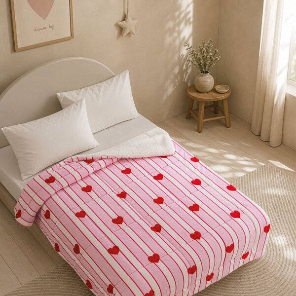 Κουβέρτα Fleece Μονή (160x220) Rythmos Love Lines