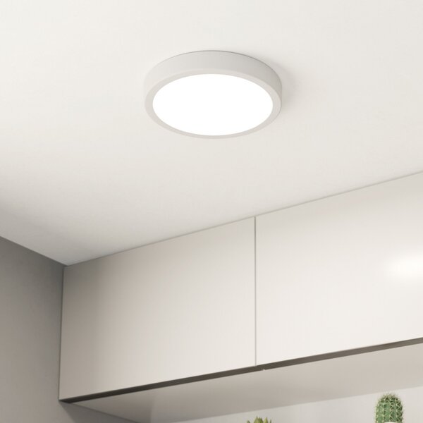 EGLO Φωτιστικό οροφής LED Fueva 5 IP44 3000K λευκό Ø21cm, Λευκό, Μπάνιο, Μέταλλο
