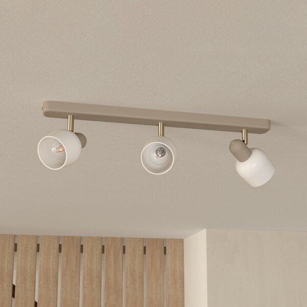 EGLO Προβολέας οροφής Corato, sand/nickel/opal, 3-φωτός., ρυθμιζόμενος, Μπεζ, Σαλόνι / τραπεζαρία, Μέταλλο, σύγχρονο