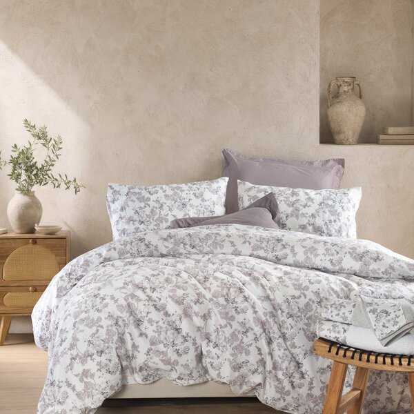 Παπλωματοθήκη Μονή (Σετ 160x250) Rythmos Camelia Λευκό