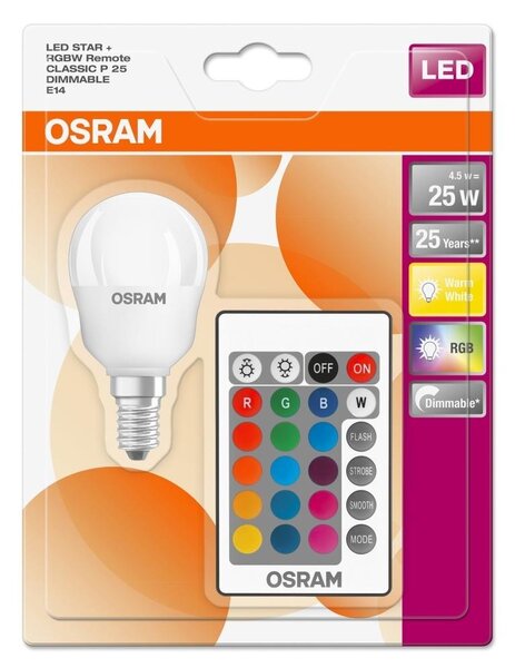 LED RGBW Dimmer Λαμπτήρας RETROFIT E14/4,5W/230V 2700K + DO - Osram