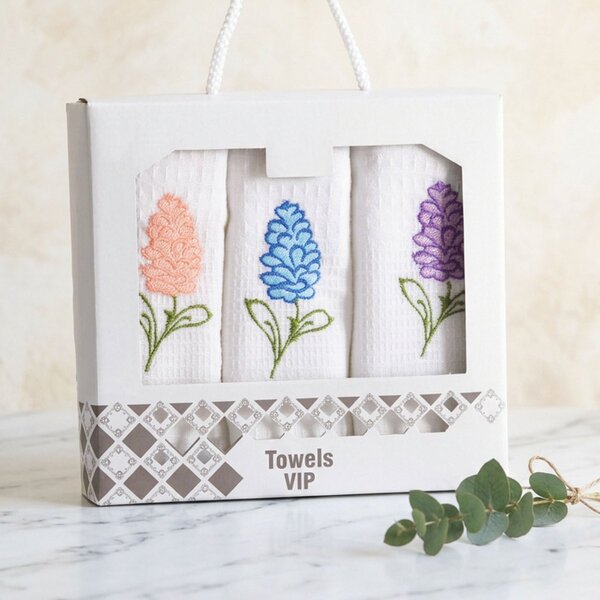 Πετσέτες Κουζίνας (Σετ 3τμχ) Rythmos Flowers
