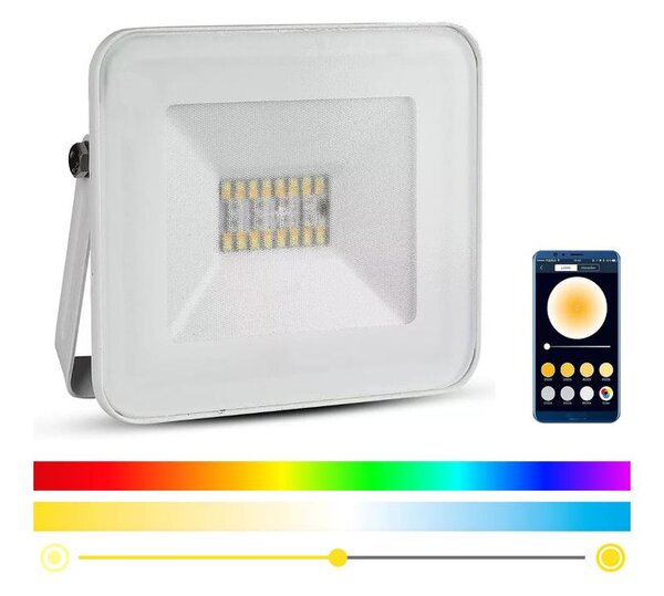 LED Έξυπνος dimmable RGB προβολέας LED/20W/230V IP65 λευκό