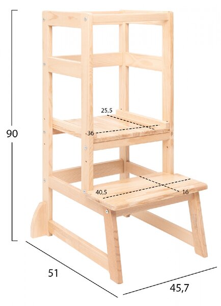 ΠΑΙΔΙΚΟΣ ΠΥΡΓΟΣ ΕΚΜΑΘΗΣΗΣ Τ.MONTESSORI ΞΥΛΙΝΟΣ MIKO HM9291 ΦΥΣΙΚΟ 45,7x51x90Y εκ