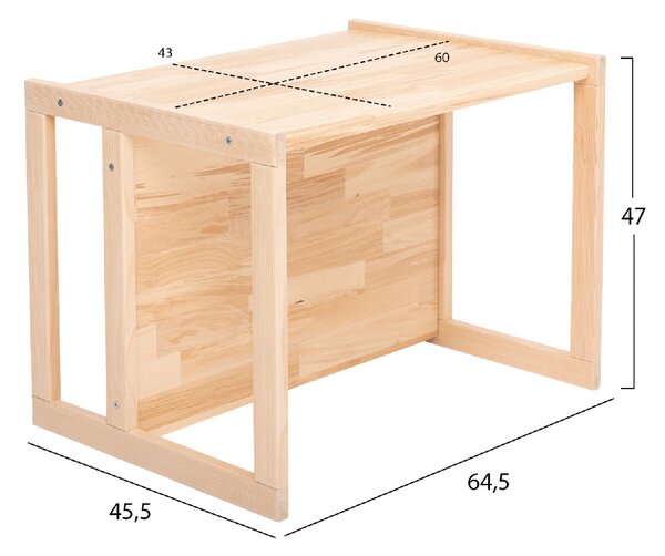 ΠΑΙΔΙΚΟ ΞΥΛΙΝΟ ΤΡΑΠΕΖΙ - ΚΑΡΕΚΛΑΚΙ MIKO HM9288 ΦΥΣΙΚΟ 35x37x32 εκ