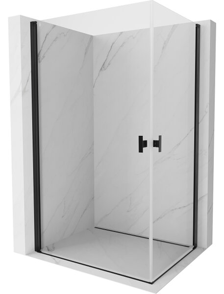 Mexen Mist-B Διπλή καμπίνα ντους ανοιγόμενη 100 x 90 cm, διάφανη, μαύρη