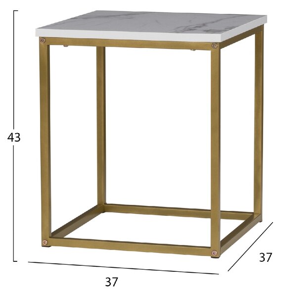 ΖΙΓΚΟΝ GRELAY 2 ΤΕΜ MDF ΟΨΗ ΜΑΡΜΑΡΟΥ & ΜΕΤΑΛΛΟ HM8762.11 45Χ45Χ50εκ. & 37Χ37Χ43 εκ