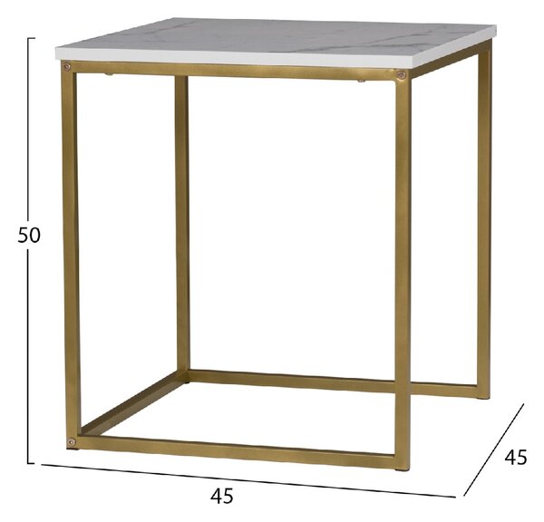 ΖΙΓΚΟΝ GRELAY 2 ΤΕΜ MDF ΟΨΗ ΜΑΡΜΑΡΟΥ & ΜΕΤΑΛΛΟ HM8762.11 45Χ45Χ50εκ. & 37Χ37Χ43 εκ