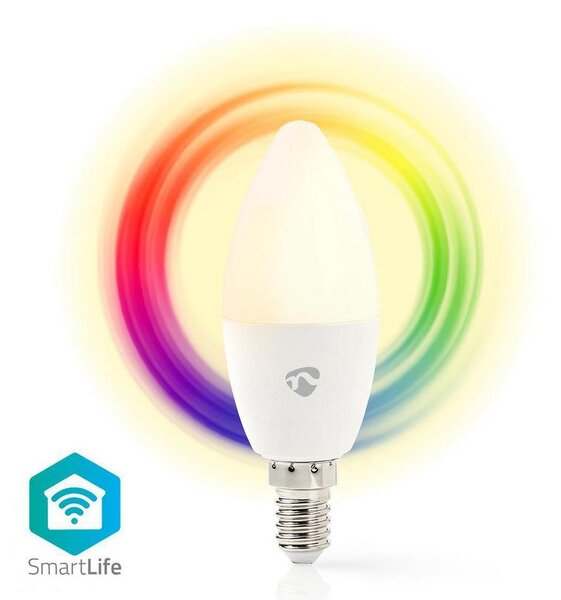 Nedis WIFILC11WTE14 - LED RGB Dimmable λαμπτήρας Smartlife E14/4,5W/230V Wi-Fi