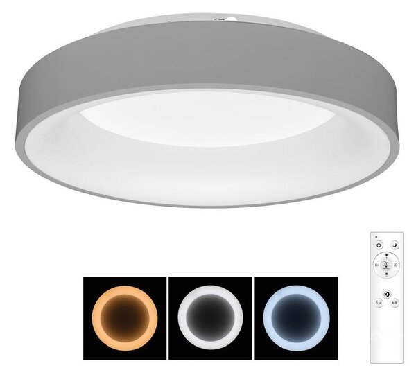 Brilagi - LED Dimmable φωτιστικό οροφής LED/40W/230V 3000-6500K γκρι + RC