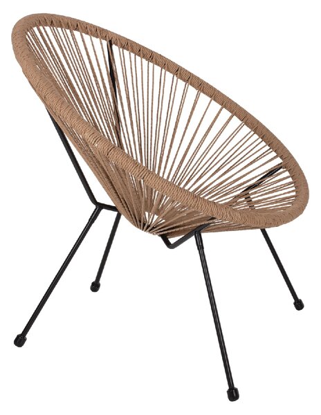 ΠΟΛΥΘΡΟΝΑ ACAPULCO Τ. ΦΩΛΙΑ ΜΕΤΑΛΛΟ ΜΑΥΡΟ ΜΕ TWISTED WICKER HM5871.01 70x73x79 εκ