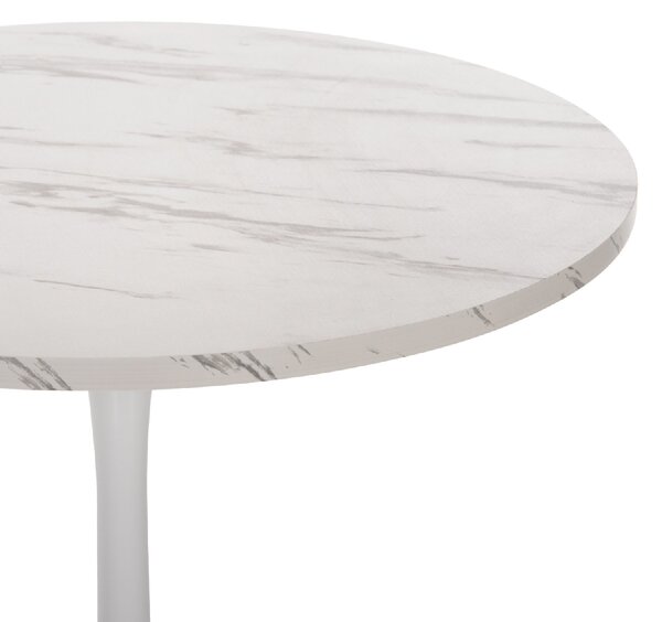 ΤΡΑΠΕΖΙ ΤΡΑΠΕΖΑΡΙΑΣ ROLLO HM9421.01 ΣΤΡΟΓΓΥΛΟ WHITE MARBLE Φ90x74Y εκ