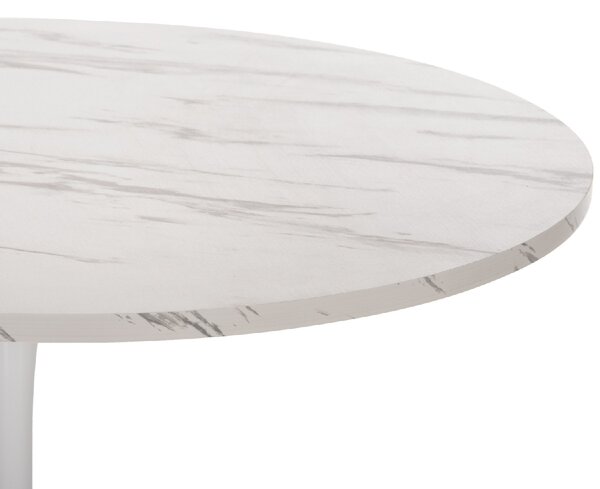 ΤΡΑΠΕΖΙ ΤΡΑΠΕΖΑΡΙΑΣ ROLLO HM9422.01 ΣΤΡΟΓΓΥΛΟ WHITE MARBLE Φ120x74Yεκ