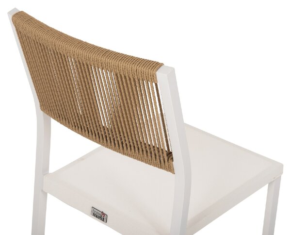 ΚΑΡΕΚΛΑ ΑΛΟΥΜΙΝΙΟΥ ΛΕΥΚΗ ΜΠΕΖ RATTAN & TEXTLINE HM5921.02 46x55,5x83Yεκ