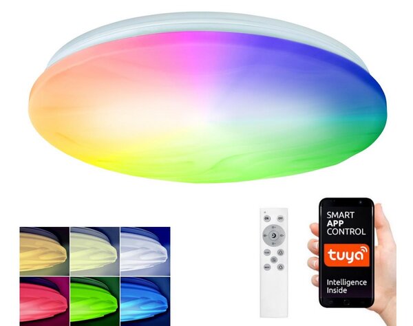 Solight WO792 - LED RGB Dimmable φωτιστικό WAVE LED/30W/230V Wi-Fi Tuya + RC