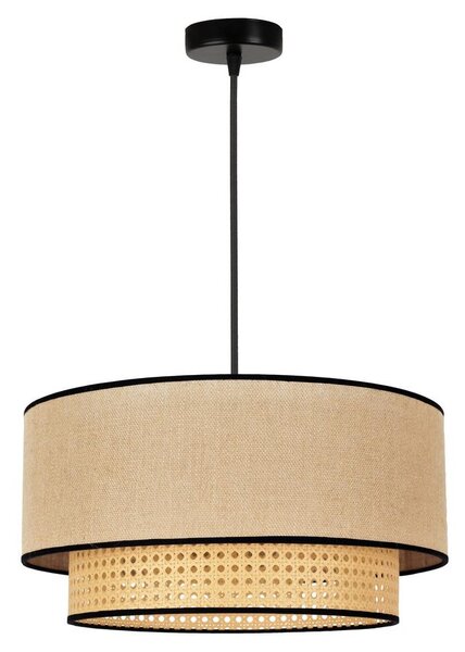 Duolla - Κρεμαστό φωτιστικό οροφής BOHO 1xE27/15W/230V μπεζ/rattan