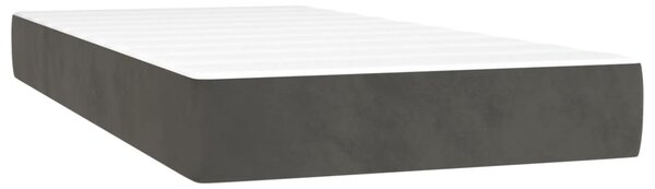 VidaXL Κρεβάτι Boxspring με Στρώμα Σκούρο Γκρι 90x190 εκ. Βελούδινο