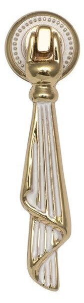 Roline 655 Πόμολο Επίπλου από Ζάμακ Χρυσό-Λευκό Φ19mm