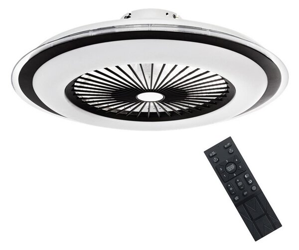 Φωτιστικό οροφής LED Dimmable με ανεμιστήρα ZONDA LED/48W/230V μαύρο + RC