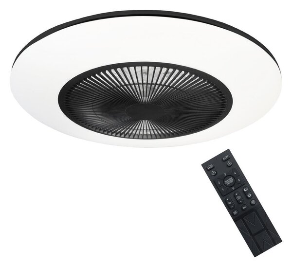 Brilagi - Φωτιστικό LED Dimmable με ανεμιστήρα AURA LED/38W/230V μαύρο + RC