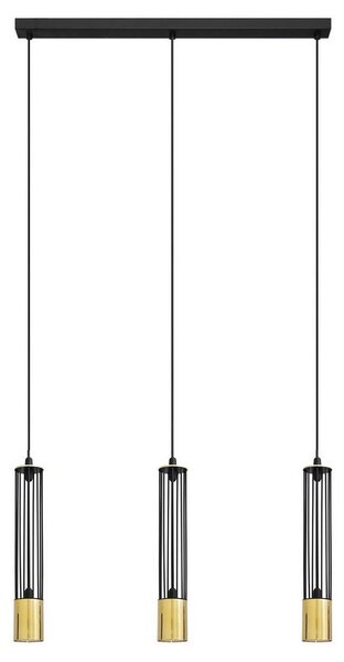 LED Κρεμαστό φωτιστικό οροφής ράγα BARS 3xGU10/4,8W/230V μαύρο/χρυσό