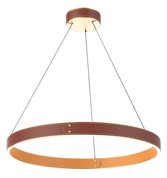 Klausen 142027 - Κρεμαστό φωτιστικό οροφής LED LEATHER LED/47,8W/230V καφέ/πορτοκάλι