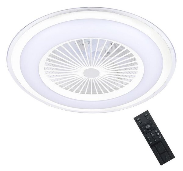 Brilagi - LED Dimmable φωτιστικό με ανεμιστήρα RONDA LED/48W/230V λευκό + RC