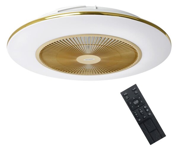 Φωτιστικό οροφής LED Dimmable με ανεμιστήρα ARIA LED/38W/230V χρυσό + RC