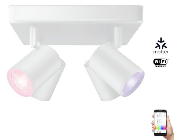 WiZ - LED RGBW Dimmable σποτ IMAGEO 4xGU10/4,9W/230V white Wi-Fi