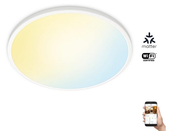 WiZ - LED Dimmable φωτιστικό οροφής SUPERSLIM LED/32W/230V λευκό Wi-Fi