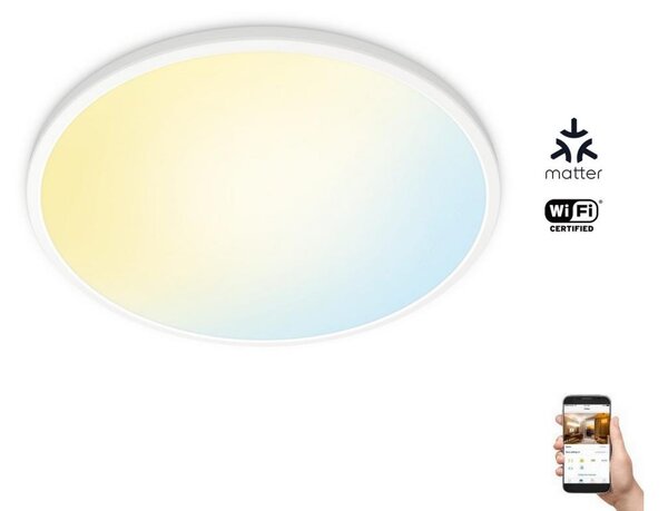 WiZ - LED Dimmable φωτιστικό οροφής SUPERSLIM LED/22W/230V λευκό Wi-Fi