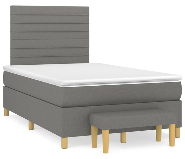 VidaXL Κρεβάτι Boxspring με Στρώμα Μαύρο 120x190 εκ. Υφασμάτινο