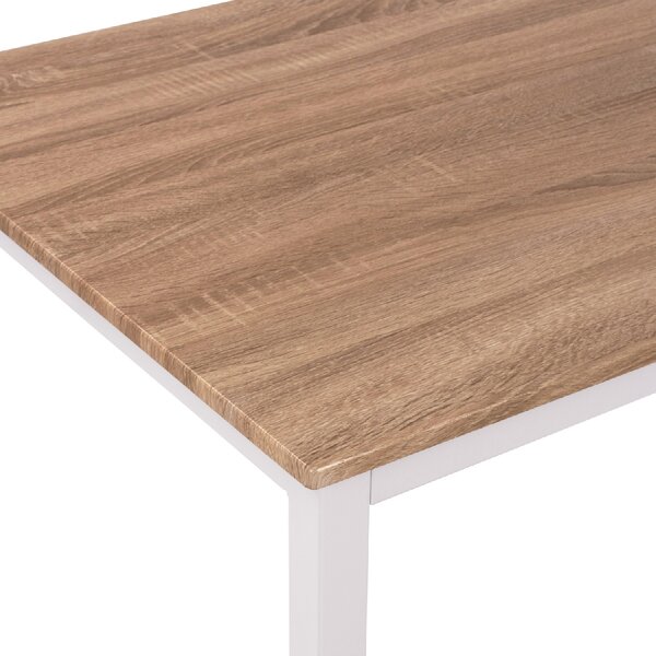 ΤΡΑΠΕΖΙ ΤΡΑΠΕΖΑΡΙΑΣ GOOSE HM9532.02 MDF SONAMA-ΛΕΥΚΟ ΜΕΤΑΛΛΟ 120X80Χ75Yεκ