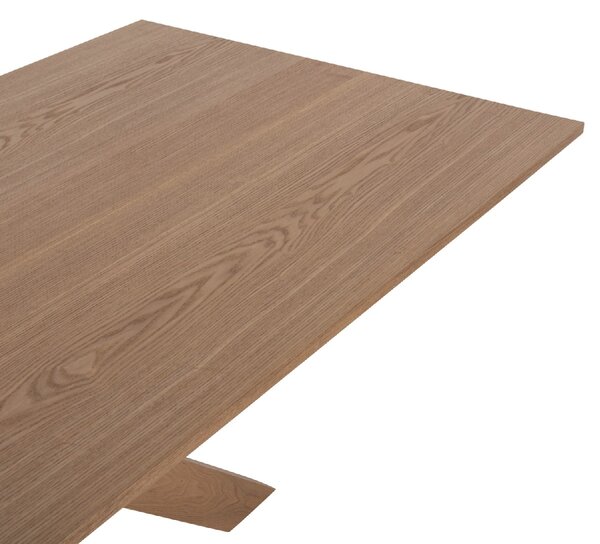 ΤΡΑΠΕΖΙ PAOLO HM9853 MDF ΜΕ ΚΑΠΛΑΜΑ ΦΡΑΞΙΝΟΥ-ΠΟΔΙΑ RUBBERWOOD-ΦΥΣΙΚΟ 180x90x75Yεκ