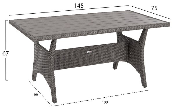 ΣΕΤ ΣΑΛΟΝΙ ΔΕΞΙΑ ΓΩΝΙΑ & ΤΡΑΠΕΖΙ CARSON HM6078.01 ΓΚΡΙ ΣΥΝΘ.RATTAN-ΜΑΞΙΛΑΡΙΑ