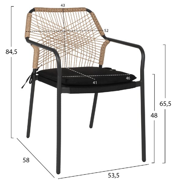 ΠΟΛΥΘΡΟΝΑ ΑΛΟΥΜΙΝΙΟΥ TROTTER HM5865.11 ΣΚΟΥΡΟΣ ΓΚΡΙ ΣΚΕΛΕΤΟΣ ΜΕ WICKER ΜΠΕΖ & ΜΑΥΡΟ ΜΑΞΙΛΑΡΙ