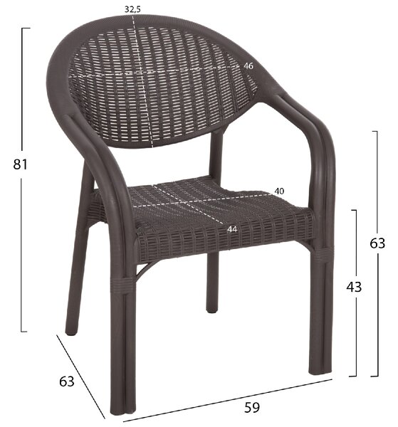 ΠΟΛΥΘΡΟΝΑ ΠΟΛΥΠΡΟΠΥΛΕΝΙΟΥ FETT HM6158.06 BAMBOO LOOK-ΚΑΦΕ 63x59x81Υεκ