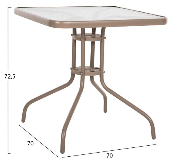 ΤΡΑΠΕΖΙ ΕΞΩΤ.ΧΩΡΟΥ FIGO HM5036.04 ΜΕΤΑΛΛΟ ΣΑΜΠΑΝΙ-ΓΥΑΛΙΝΗ ΕΠΙΦΑΝΕΙΑ 70Χ70Χ72,5Υεκ